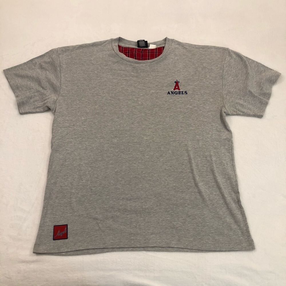 MLB LA Los Angeles Angels Anaheim Gray Plaid Inner Shirt Mens XL Concept Sports.